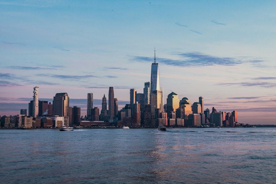 Costa de Estados Unidos al atardecer